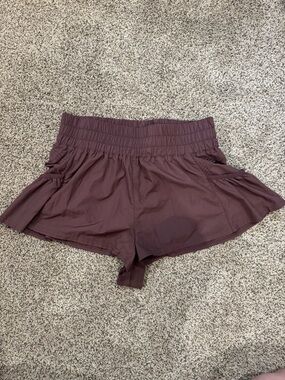 Free People Movement Get Your Flirt On Fig Athletic Shorts